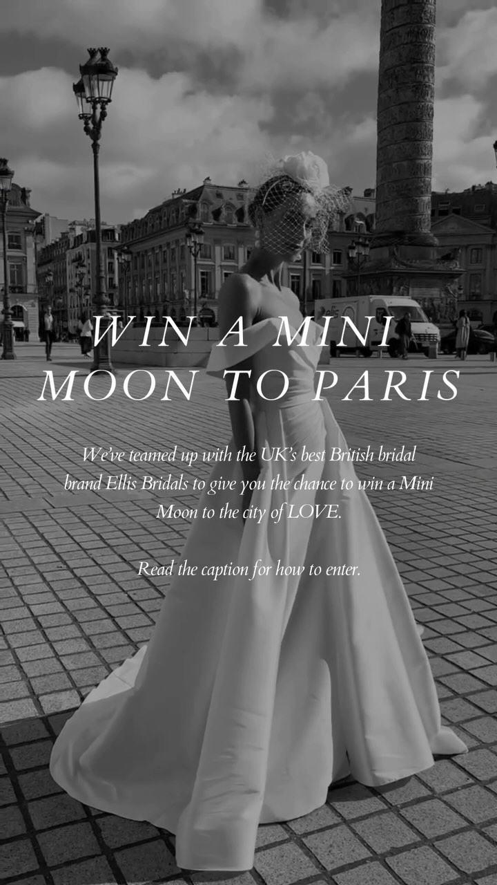 Calling 2025 Brides! WIN a Mini Moon to Paris & find your dream dress ◊To find out how keep reading... ◊We’ve teamed up with the UK’s best British bridal brand, @ellisbridals to give you the chance to win a Mini Moon to Paris ◊This amazing giveaway includes: 2 nights accommodation, Eurostar travel to Paris PLUS £150 spending money ◊If you’re still on your dress finding journey, here’s how to enter:1) Visit our boutique and try on the new Lumiere collection2) Snap yourself in your favourite Lumiere dress3) Send Ellis Bridals a DM with the picture of you in the dress, along with the store name and date of your appointment ◊This incredible giveaway runs from 14th October - 14th November ◊Head to the link in our bio to book your bridal appointment & try on our Lumiere edit ◊*T&Cs can be found in the Ellis Bridals Mini Moon highlights